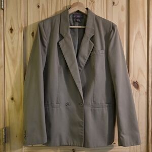 Vintage 90s Acquistion Tan Double Breasted Blazer Jacket